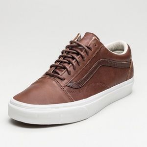 brown leather vans old skool